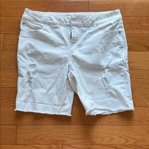 White Distressed Women’s Denim Shorts